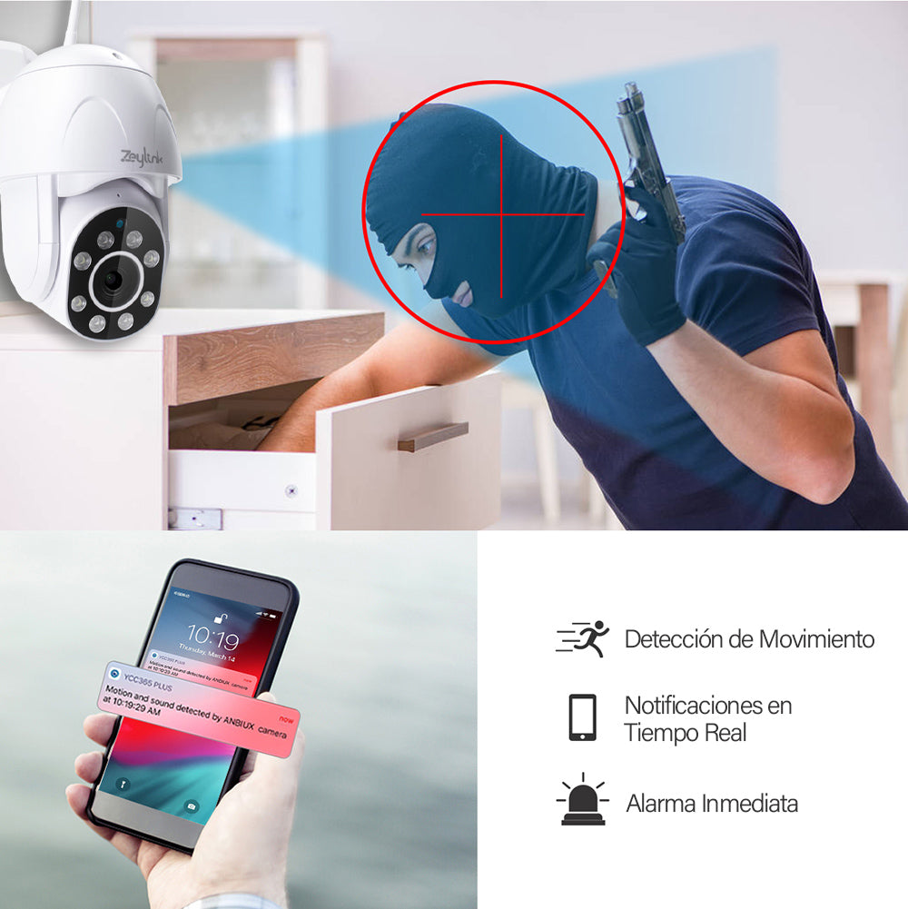 Kit Con 3 Camaras De Vigilancia Wifi Exterior 360 Con Alarma