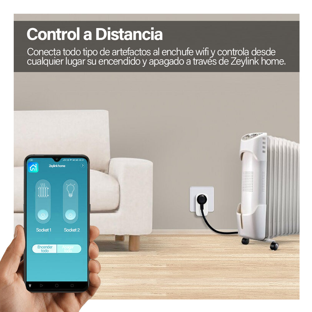 Enchufe Inteligente WiFi Tuya SmartLife para control domótico