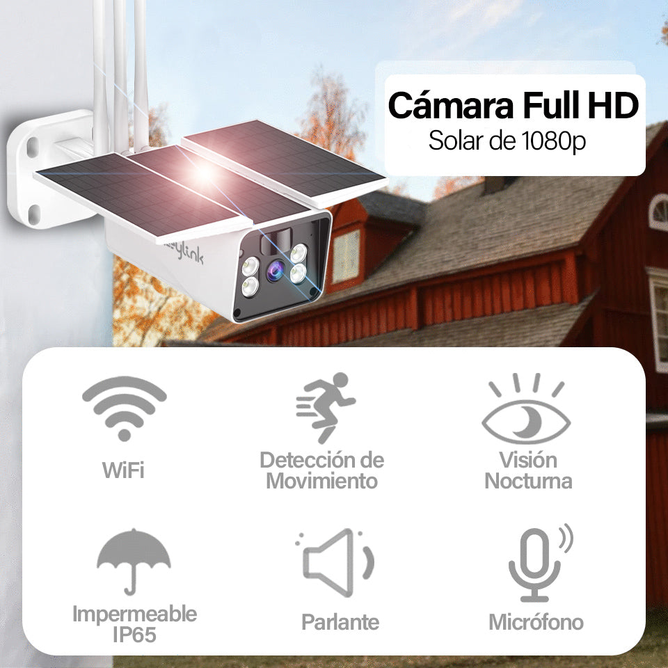 Cámara Solar Ip Wifi Vigilancia Full Hd 1080P Seguridad – Zeylink