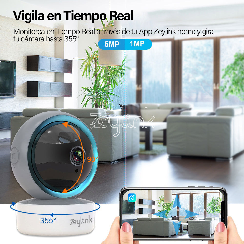 Cámara Ip Exterior Ptz Wifi Hd 1080P Alarma Robotizada 360° Smart Home