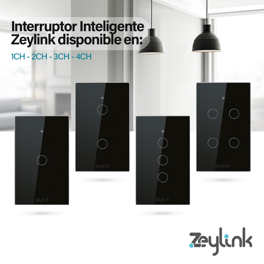 Interruptor Inteligente Wifi Táctil Negro Con o Sin Neutro 1