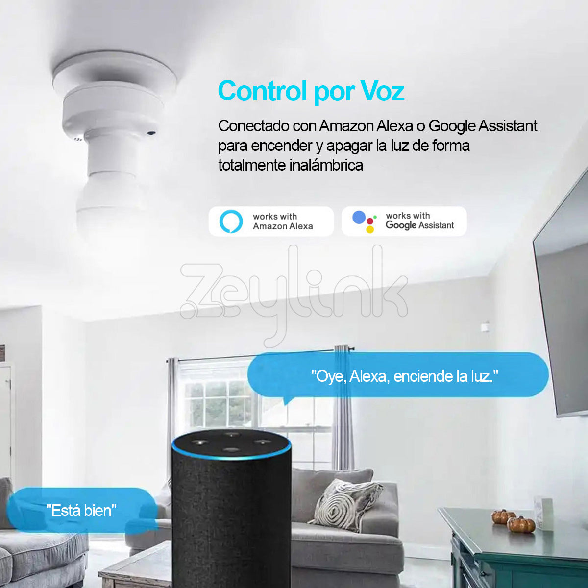 Soquete Soporte E27 Wifi Zeylink Para Ampolleta Control App